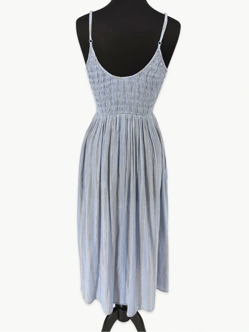 Aerie At The Barre Midi Dress Size Small Monaco Blue Striped Gauze NWT - Picture 3 of 12